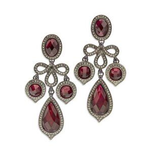 7‎ Charming Sisters NWT "Merlot" Crystal Statement Earrings